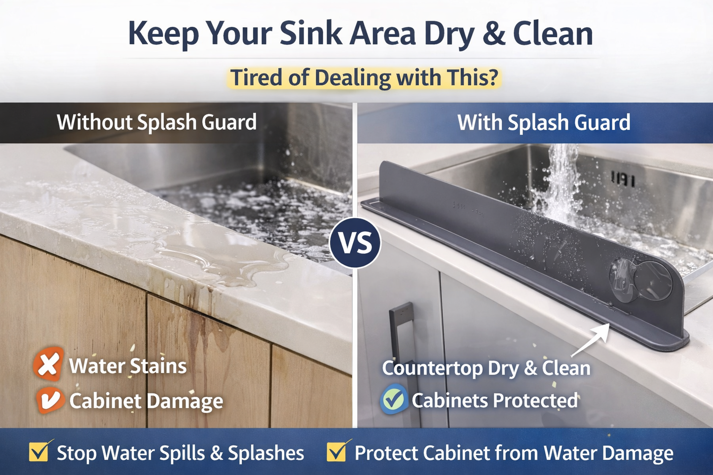 Large Size Silicone Sink Splash Guard – Waterproof Kitchen Faucet Mat